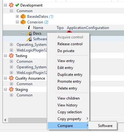 menú compare other proerty