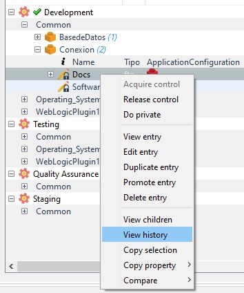 ventana de los view history