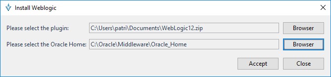 2 ventana install weblogic