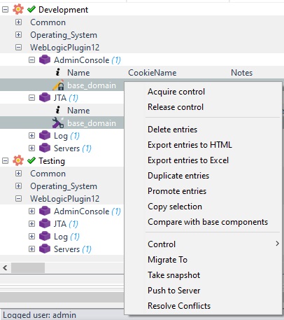 Opciones sobre plugins